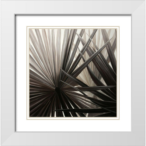 GRAYSCALE TROPICAL PLANTS White Modern Wood Framed Art Print with Double Matting by Atelier B Art Studio
