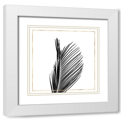 ARECA PALM WITH GOLD LINE White Modern Wood Framed Art Print with Double Matting by Atelier B Art Studio
