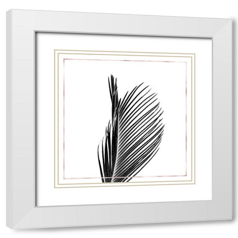 ARECA PALM WITH ROSE LINE White Modern Wood Framed Art Print with Double Matting by Atelier B Art Studio
