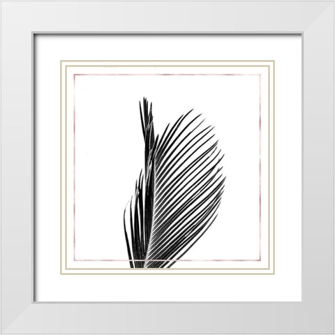 ARECA PALM WITH ROSE LINE White Modern Wood Framed Art Print with Double Matting by Atelier B Art Studio