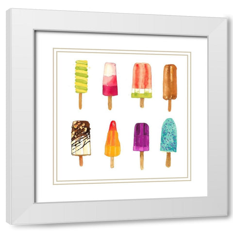 ICED LOLLIPOP White Modern Wood Framed Art Print with Double Matting by Atelier B Art Studio