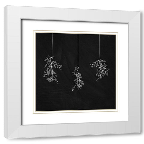 MISTLETOE White Modern Wood Framed Art Print with Double Matting by Atelier B Art Studio