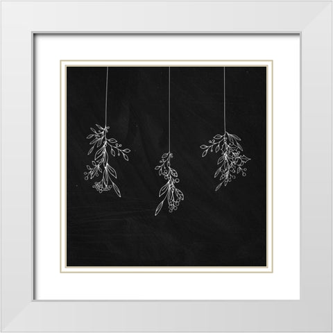 MISTLETOE White Modern Wood Framed Art Print with Double Matting by Atelier B Art Studio