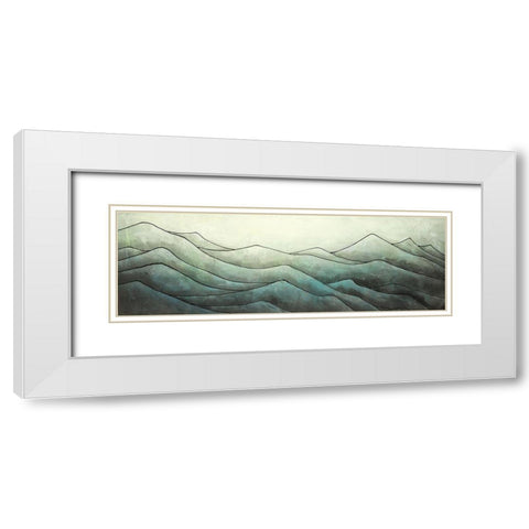 Desaturated Mountains White Modern Wood Framed Art Print with Double Matting by Atelier B Art Studio