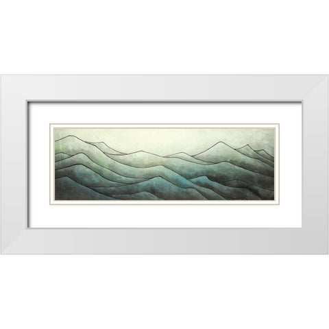 Desaturated Mountains White Modern Wood Framed Art Print with Double Matting by Atelier B Art Studio