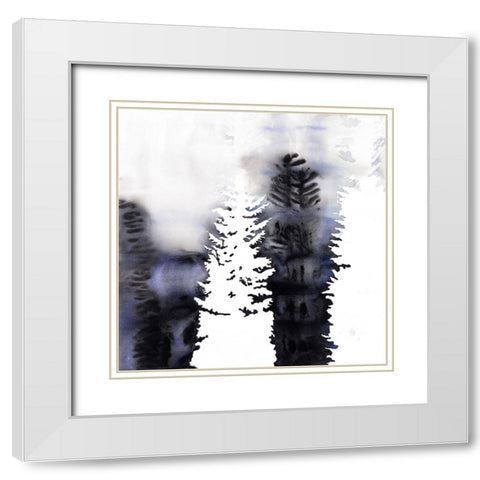 SILHOUETTES OF TREES White Modern Wood Framed Art Print with Double Matting by Atelier B Art Studio