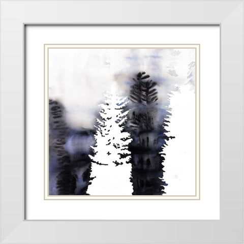 SILHOUETTES OF TREES White Modern Wood Framed Art Print with Double Matting by Atelier B Art Studio