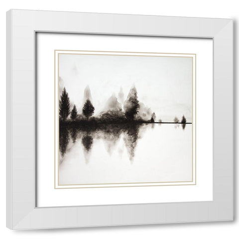REFLECTION White Modern Wood Framed Art Print with Double Matting by Atelier B Art Studio