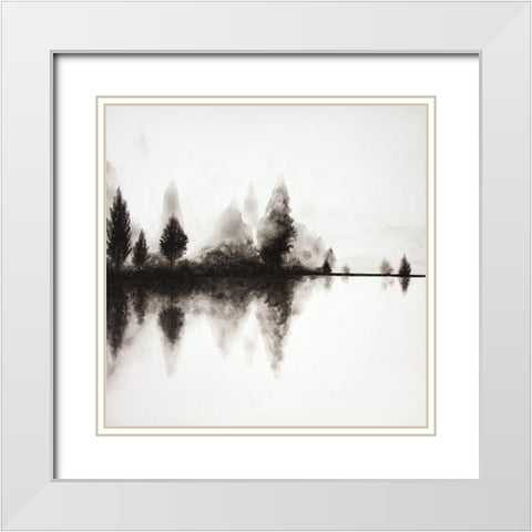 REFLECTION White Modern Wood Framed Art Print with Double Matting by Atelier B Art Studio
