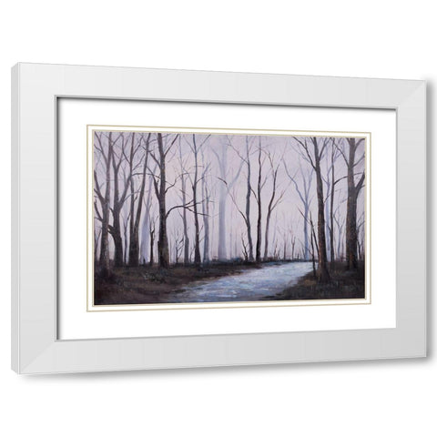 SAD FOREST White Modern Wood Framed Art Print with Double Matting by Atelier B Art Studio
