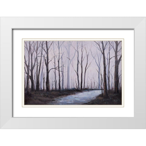 SAD FOREST White Modern Wood Framed Art Print with Double Matting by Atelier B Art Studio