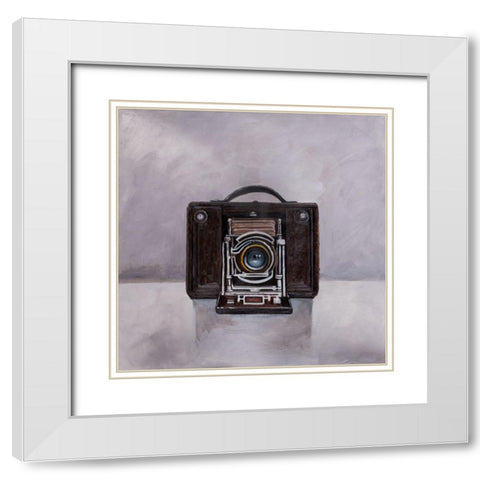 OLD CAMERA White Modern Wood Framed Art Print with Double Matting by Atelier B Art Studio