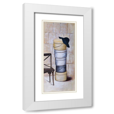 HAT BOXES White Modern Wood Framed Art Print with Double Matting by Atelier B Art Studio