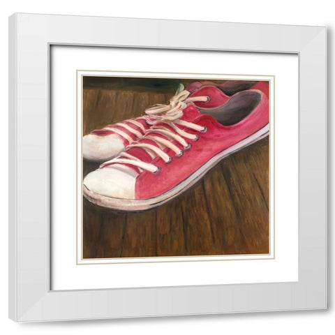 Shoes for Girls White Modern Wood Framed Art Print with Double Matting by Atelier B Art Studio