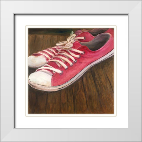Shoes for Girls White Modern Wood Framed Art Print with Double Matting by Atelier B Art Studio