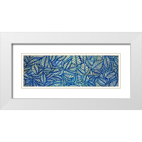 Leaf Patterns White Modern Wood Framed Art Print with Double Matting by Atelier B Art Studio