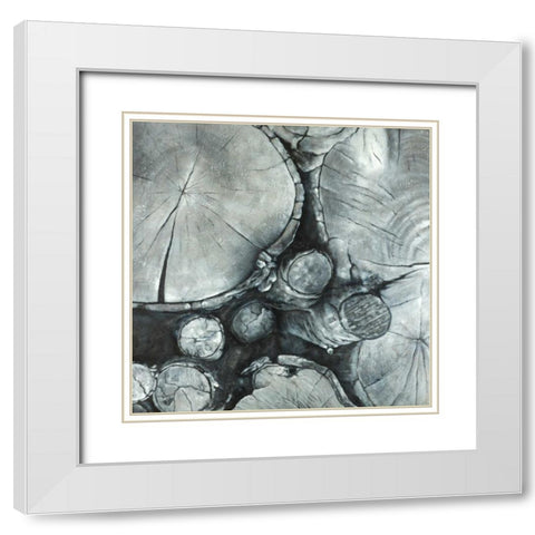 Textured Wooden Logs White Modern Wood Framed Art Print with Double Matting by Atelier B Art Studio