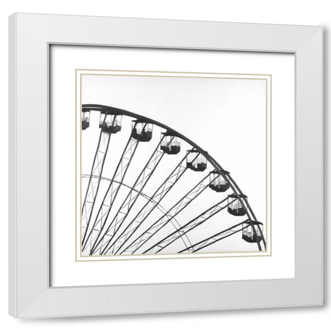 Quarter of a Ferris Wheel White Modern Wood Framed Art Print with Double Matting by Atelier B Art Studio