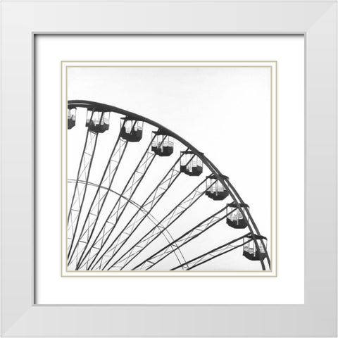 Quarter of a Ferris Wheel White Modern Wood Framed Art Print with Double Matting by Atelier B Art Studio