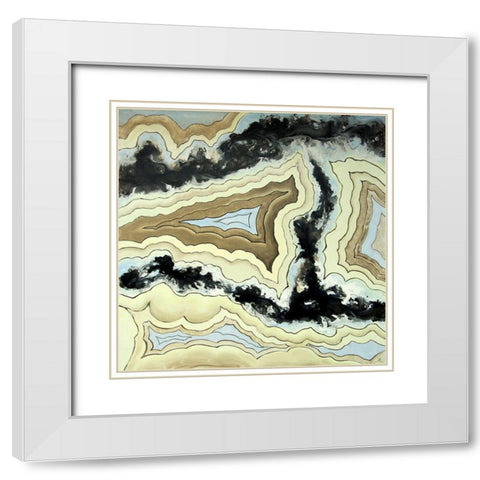 LACE AGATE White Modern Wood Framed Art Print with Double Matting by Atelier B Art Studio