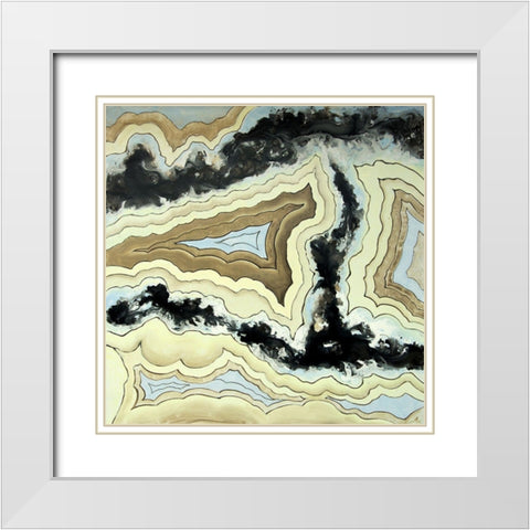 LACE AGATE White Modern Wood Framed Art Print with Double Matting by Atelier B Art Studio