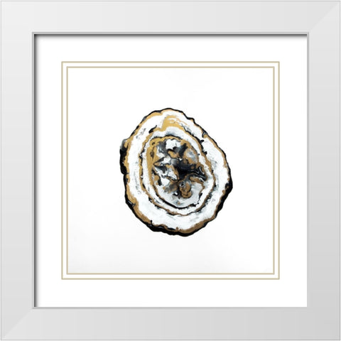 GOLDEN GEODE White Modern Wood Framed Art Print with Double Matting by Atelier B Art Studio