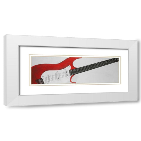RED ROCK GUITAR White Modern Wood Framed Art Print with Double Matting by Atelier B Art Studio