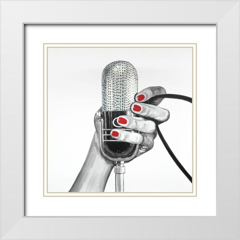 SING YOUR LIFE White Modern Wood Framed Art Print with Double Matting by Atelier B Art Studio