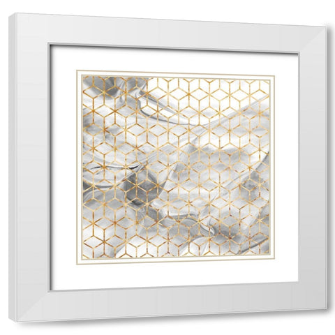 SYMMETRY White Modern Wood Framed Art Print with Double Matting by Atelier B Art Studio
