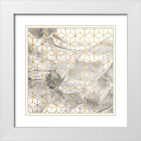SYMMETRY White Modern Wood Framed Art Print with Double Matting by Atelier B Art Studio