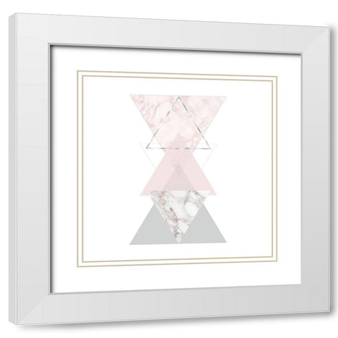 GEOMETRIC ART White Modern Wood Framed Art Print with Double Matting by Atelier B Art Studio