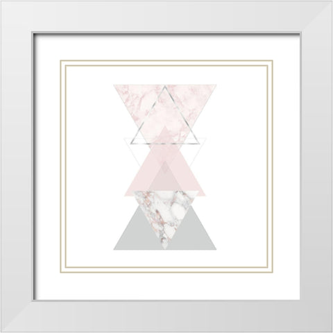 GEOMETRIC ART White Modern Wood Framed Art Print with Double Matting by Atelier B Art Studio