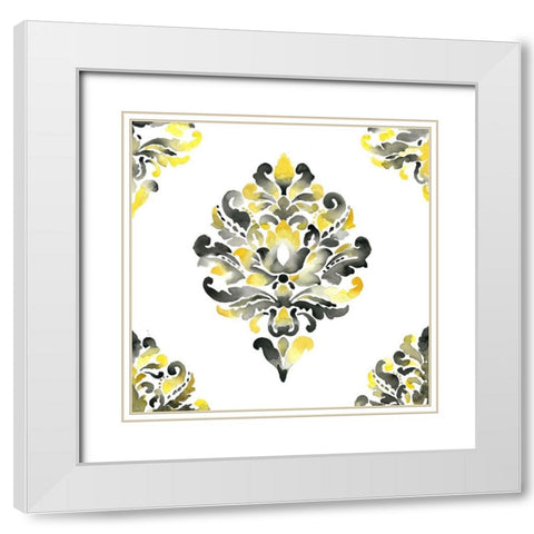 BAROQUE ORNAMENT White Modern Wood Framed Art Print with Double Matting by Atelier B Art Studio