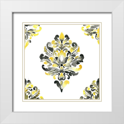 BAROQUE ORNAMENT White Modern Wood Framed Art Print with Double Matting by Atelier B Art Studio