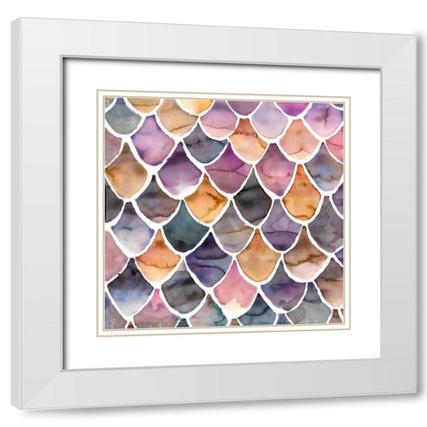 PURPLE LIKE A MERMAID White Modern Wood Framed Art Print with Double Matting by Atelier B Art Studio