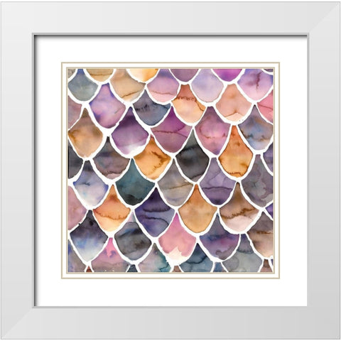 PURPLE LIKE A MERMAID White Modern Wood Framed Art Print with Double Matting by Atelier B Art Studio