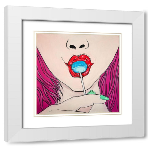 LOLLIPOP White Modern Wood Framed Art Print with Double Matting by Atelier B Art Studio