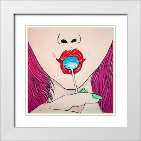 LOLLIPOP White Modern Wood Framed Art Print with Double Matting by Atelier B Art Studio