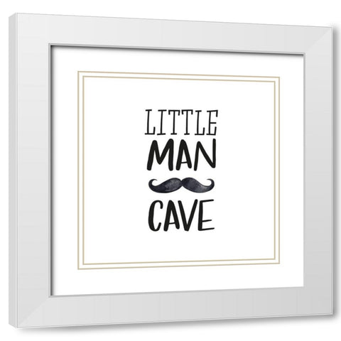 Little Man Cave White Modern Wood Framed Art Print with Double Matting by Atelier B Art Studio