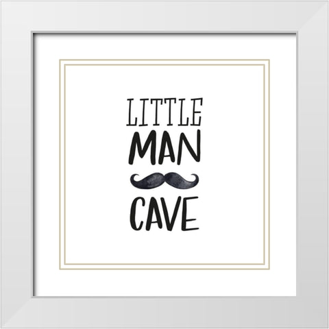 Little Man Cave White Modern Wood Framed Art Print with Double Matting by Atelier B Art Studio