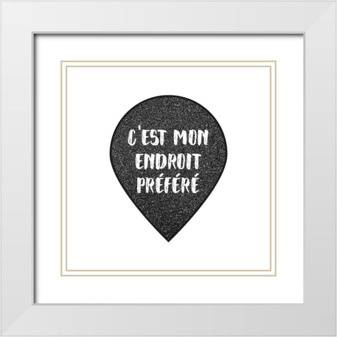 ITS MY FAVORITE SPOT White Modern Wood Framed Art Print with Double Matting by Atelier B Art Studio