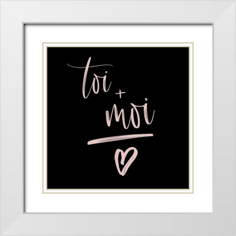 YOU + ME White Modern Wood Framed Art Print with Double Matting by Atelier B Art Studio