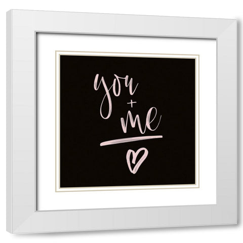 YOU + ME White Modern Wood Framed Art Print with Double Matting by Atelier B Art Studio