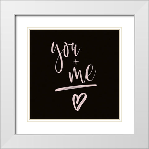 YOU + ME White Modern Wood Framed Art Print with Double Matting by Atelier B Art Studio