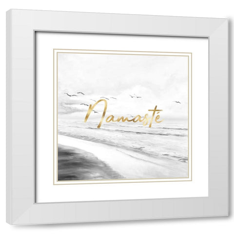 NAMASTÉ White Modern Wood Framed Art Print with Double Matting by Atelier B Art Studio