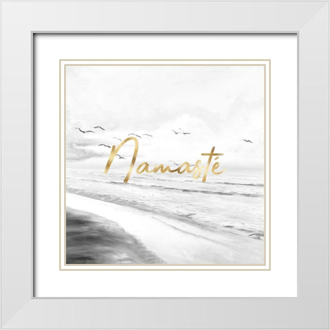 NAMASTÉ White Modern Wood Framed Art Print with Double Matting by Atelier B Art Studio