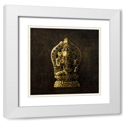 LORD GANESHA White Modern Wood Framed Art Print with Double Matting by Atelier B Art Studio