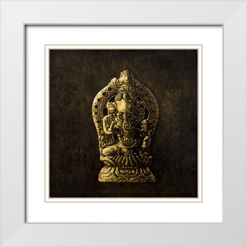 LORD GANESHA White Modern Wood Framed Art Print with Double Matting by Atelier B Art Studio