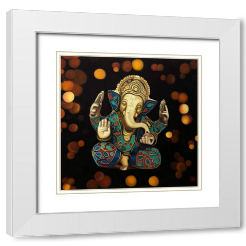 GANESH White Modern Wood Framed Art Print with Double Matting by Atelier B Art Studio