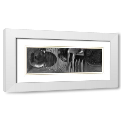 Kitchen Tools White Modern Wood Framed Art Print with Double Matting by Atelier B Art Studio